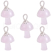 Natural Rose Quartz Pendants PALLOY-SW0004-08-1