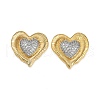 Brass Micro Pave Clear Cubic Zirconia Stud Earrings EJEW-U059-01A-GP-2