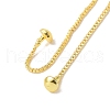 Brass Mushroom with Box Chains Long Dangle Stud Earrings EJEW-G308-01G-3