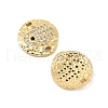 Brass Micro Pave Clear Cubic Zirconia Disc with Hamsa Hand Connector Charms KK-P300-24G-01-2