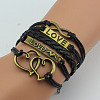PU Leather & Hemp Cord Multi-strand Bracelets WG4AB3D-11-1