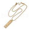304 Stainless Steel Clear Cubic Zirconia Rectangle Constellation Pendant Necklaces for Women Men NJEW-S435-01G-L-4