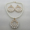 Plastic Imitation Pearl Beaded Stud Earrings & Necklaces Sets for Women FS-WGDB8BB-01-2