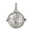 Rack Plating Brass Cage Pendants KK-S751-007AS-1
