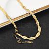304 Stainless Steel Twist Rope Chain Necklace for Men Women NJEW-P269-03G-3