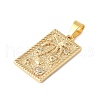 304 Stainless Steel Micro Pave Cubic Zirconia Pendants STAS-V013-06G-2