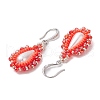 Acrylic Imitation Pearl & Seed Glass Dangle Earrings EJEW-MZ00390-01-4
