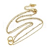 304 Stainless Steel Ring Pendant Double Layer Necklaces for Women NJEW-M098-03G-2
