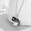Alloy Rhinestone Black Cat Pendant Necklaces for Women FS-WG73583-03-1