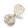 Brass Micro Pave Cubic Zirconia Slide Charms ZIRC-F099-33G-3