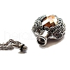 Angel Wing Heart Stainless Steel Urn Ashes Pendant Cable Chain Necklaces PW-WG79058-01-3