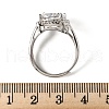 Adjustable 925 Sterling Silver Micro Pave Cubic Zirconia Cuff Rings for Women RJEW-F183-01C-01-5