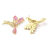 Rack Plating Brass Micro Pave Clear Cubic Zirconia Bird Connector Charms KK-C084-03G-01-2