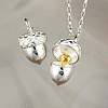 Alloy Openable Acorn Pendant Necklaces for Women FS-WG05859-01-1