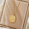 Brass Micro Pave Clear Cubic Zirconia Evil Eye Tarot Pendant Necklaces FT3640-1-1