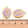 304 Stainless Steel Enamel Pendants STAS-N110-27C-G-3