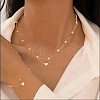 Heart Alloy & Plastic Imitation Pearls Round Beaded Necklaces & Double Layer Bracelets Sets FS-WGC2DB5-01-1