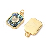 Rack Plating Brass Micro Pave Cubic Zirconia & Shell Pendants KK-I357-12G-2