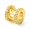 Rack Plating Brass Micro Pave Clear Cubic Zirconia European Beads KK-G501-07G-2