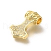 Rack Plating Brass Micro Pave Cubic Zirconia Pendants KK-Z086-65G-01-2