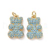 Brass Micro Pave Cubic Zirconia Pendants ZIRC-F134-23G-03-2