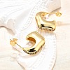 Brass Micro Pave Clear Cubic Zirconia Stud Earrings for Women EJEW-U056-01B-G-3