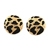 Leopard Print Brass Enamel Stud Earrings for Women EJEW-U055-15A-G-2