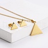 201 Stainless Steel Pendant Necklace & Stud Earring Sets FS-WGB816B-19-1