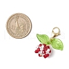 Flower Acrylic & Glass Pearl Pendant Decorations HJEW-MZ00219-06-3