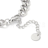 Non-Tarnish 304 Stainless Steel Cuban Link Chain Square Link Bracelets for Women BJEW-C071-06P-3