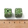 Cube Shape Polymer Clay Rhinestone Beads CLAY-NH0001-08F-3