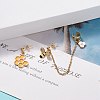 Bee and Honeycomb Alloy Asymmetrical Earrings with Enamel EJEW-JE04887-2