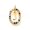 Brass Micro Pave Cubic Zirconia Pendants ZIRC-P123-01G-J02-1