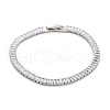 Brass Pave Clear Cubic Zirconia Rectangle Link Bracelets BJEW-YWC0002-11A-P-1
