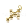 Brass Micro Pave Cubic Zirconia Pendants X-KK-Z100-34G-02-2