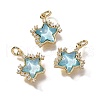 Brass Micro Pave Cubic Zirconia Charms KK-Q043-04G-02-1