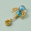 Glass Seed Beaded Woven European Dangle Charms PALLOY-MZ00356-5