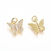 Brass Micro Pave Cubic Zirconia Pendants ZIRC-G166-30G-2