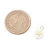 3Pcs 3 Styles Natural Freshwater Shell Flat Round Charms PALLOY-JF04018-02-2