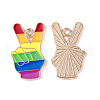 Rainbow Color Pride Alloy Enamel Pendants ENAM-K067-08-3