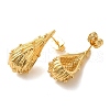 Real 18K Gold Plated Brass Stud Earrings EJEW-G382-11C-G-2