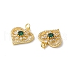 Rack Plating Brass Cubic Zirconia Pendants KK-D074-07G-3