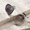 Natural Amethyst Adjustable Rings G-P560-03AS-07-2
