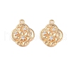 Brass Charms with Clear Glass KK-N254-57G-1