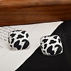 Leopard Print Brass Enamel Stud Earrings for Women EJEW-U055-15B-S-1