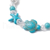 Synthetic Turquoise Beads Stretch Bracelets for Women BJEW-TA00601-3
