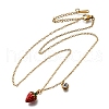 304 Stainless Steel Red Enamel Pendant Necklaces for Women NJEW-U043-02B-G-4