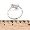 Star Sterling Silver Cubic Zirconia Adjustable Open Cuff Rings for Women RJEW-B128-04-5