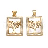 Brass Micro Pave Clear Cubic Zirconia Pendants KK-N254-193G-1
