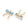 Brass Micro Pave Cubic Zirconia Pendants KK-N261-93C-G-2